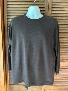 Awesome Men/Women Dark Brown Crew Neck Long-Sleeve Tee (M)